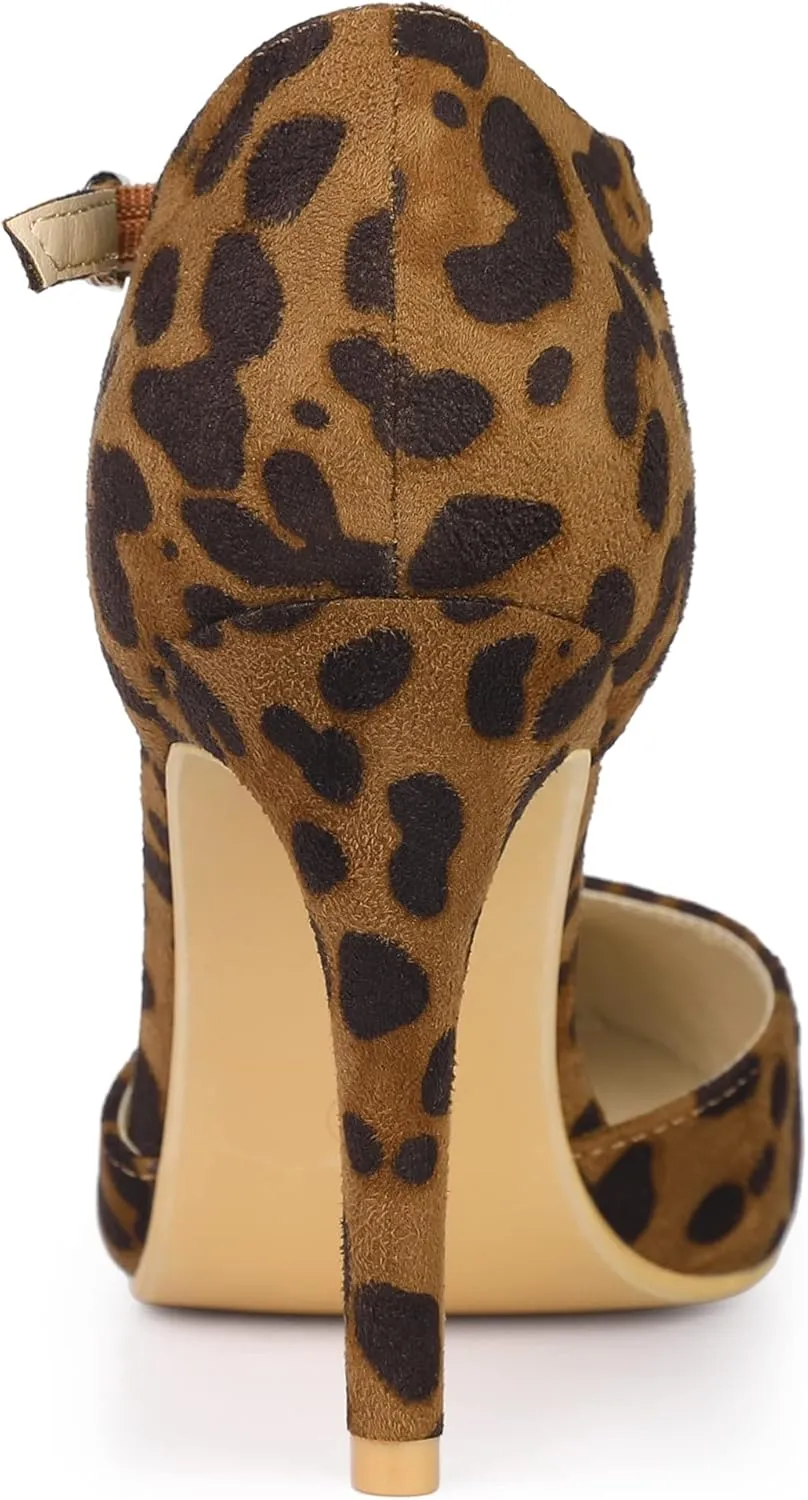 Allegra K Women's Rounded Toe Stiletto Heel T-Strap Dress Pumps
