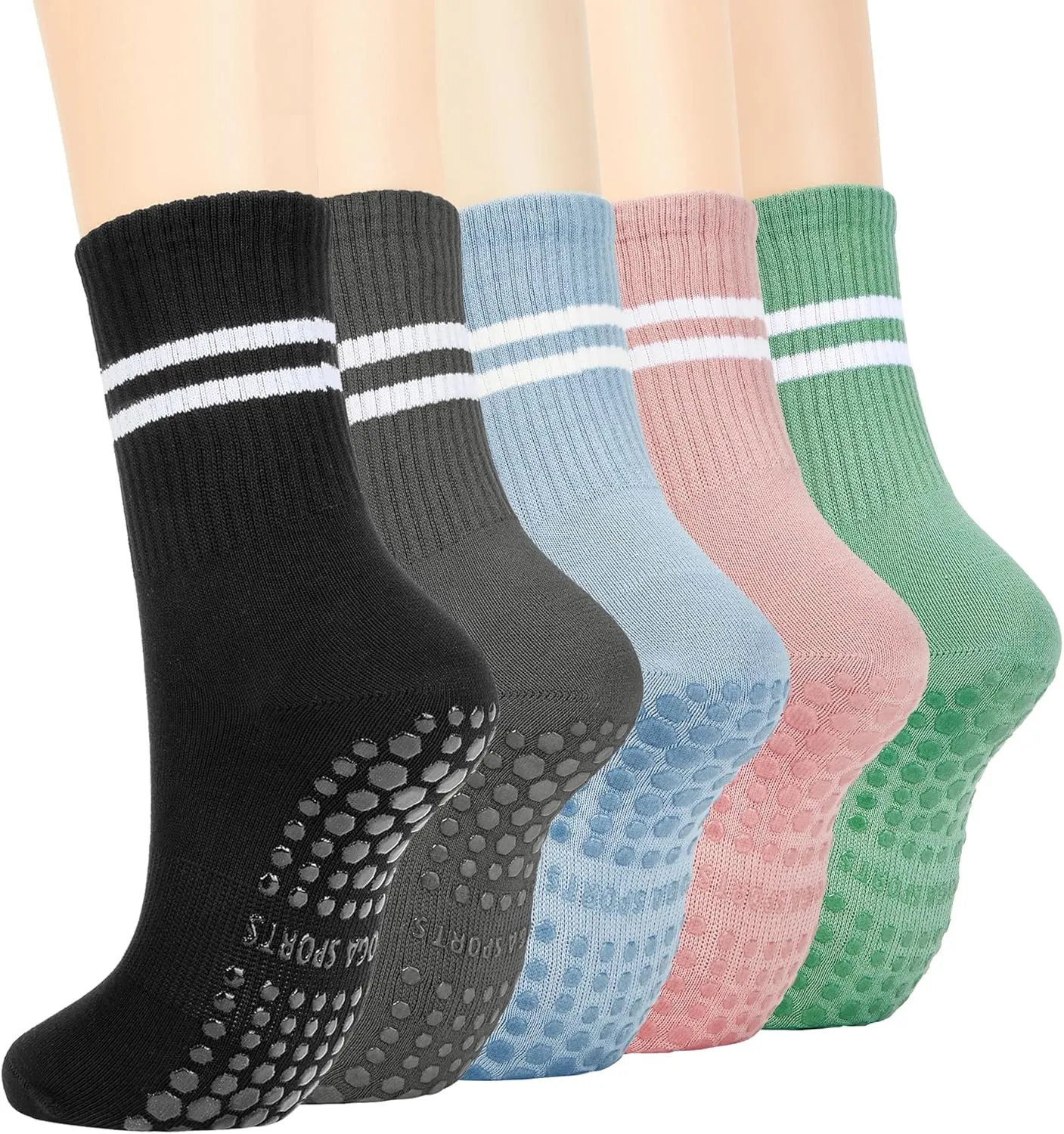 American Trends Pilates Socks with Grips for Women Yoga & Barre - Non Slip