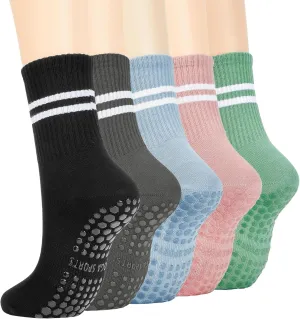 American Trends Pilates Socks with Grips for Women Yoga & Barre - Non Slip
