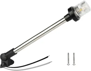 Anchor Light Boat Bimini Light Stern Light Marine Navigation Lights USCG 3 NM All Round White LED Fold Down 10-24 Volt 16 Inches for Pontoon