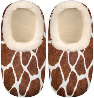 Animal Leopard Print House Slippers for Women/Men, Non-Slip House Slipper Socks, Plush Lined Slippers Shoes for Boys Girls Teens Indoor Bedroom (Leopard Print)