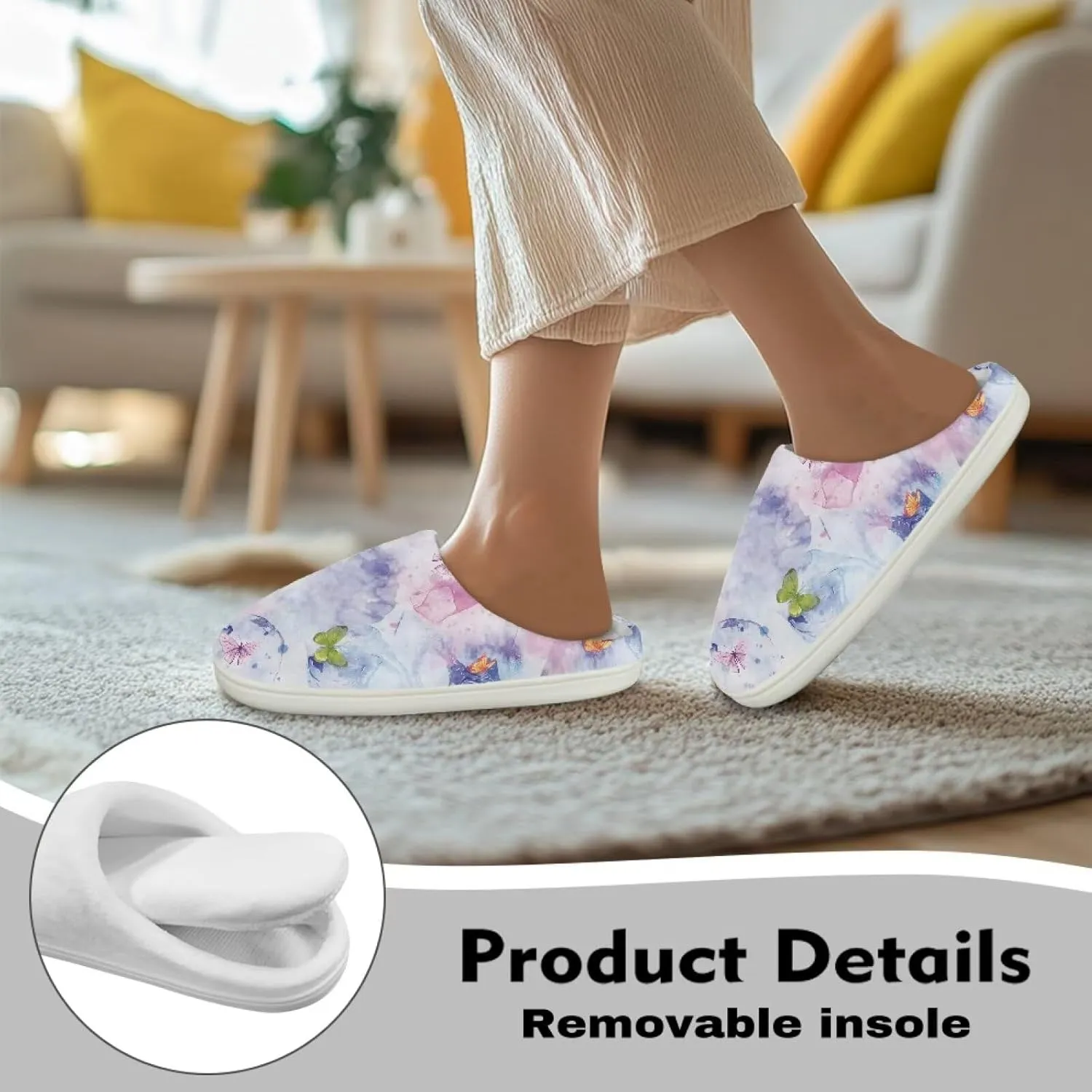Animal Print Plush Slipper for Women Warm Furry Indoor Slipper Winter Cozy Cotton Flannel Non-Slip for House Outdoor Ladies Slipper US 4-12