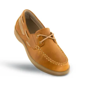 Apexfoot Women's Boat Shoe Petals Sydney - Camel - X-Wide (2E)
