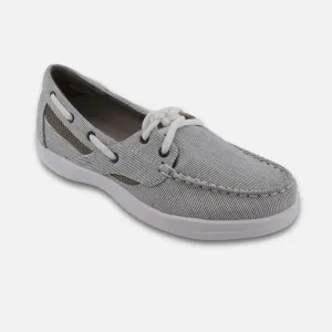 Apexfoot Women's Boat Shoe Petals Sydney - Gray - Wide (D)