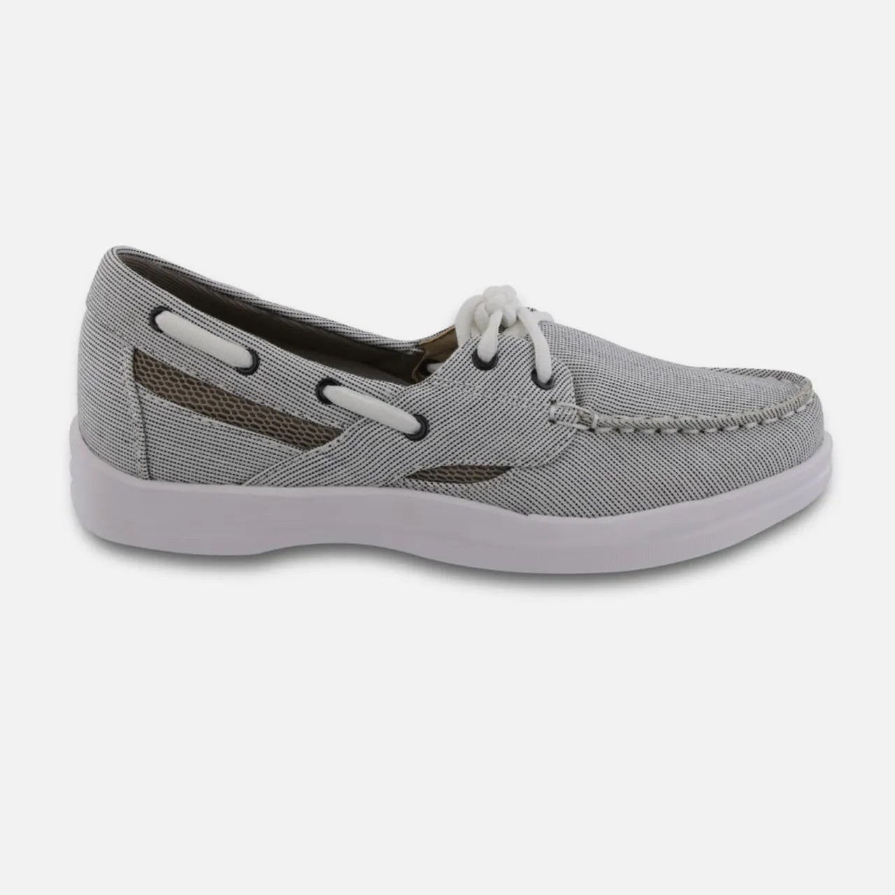 Apexfoot Women's Boat Shoe Petals Sydney - Gray - Wide (D)