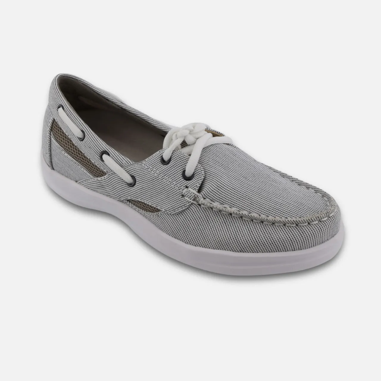 Apexfoot Women's Boat Shoe Petals Sydney - Gray - Wide (D)