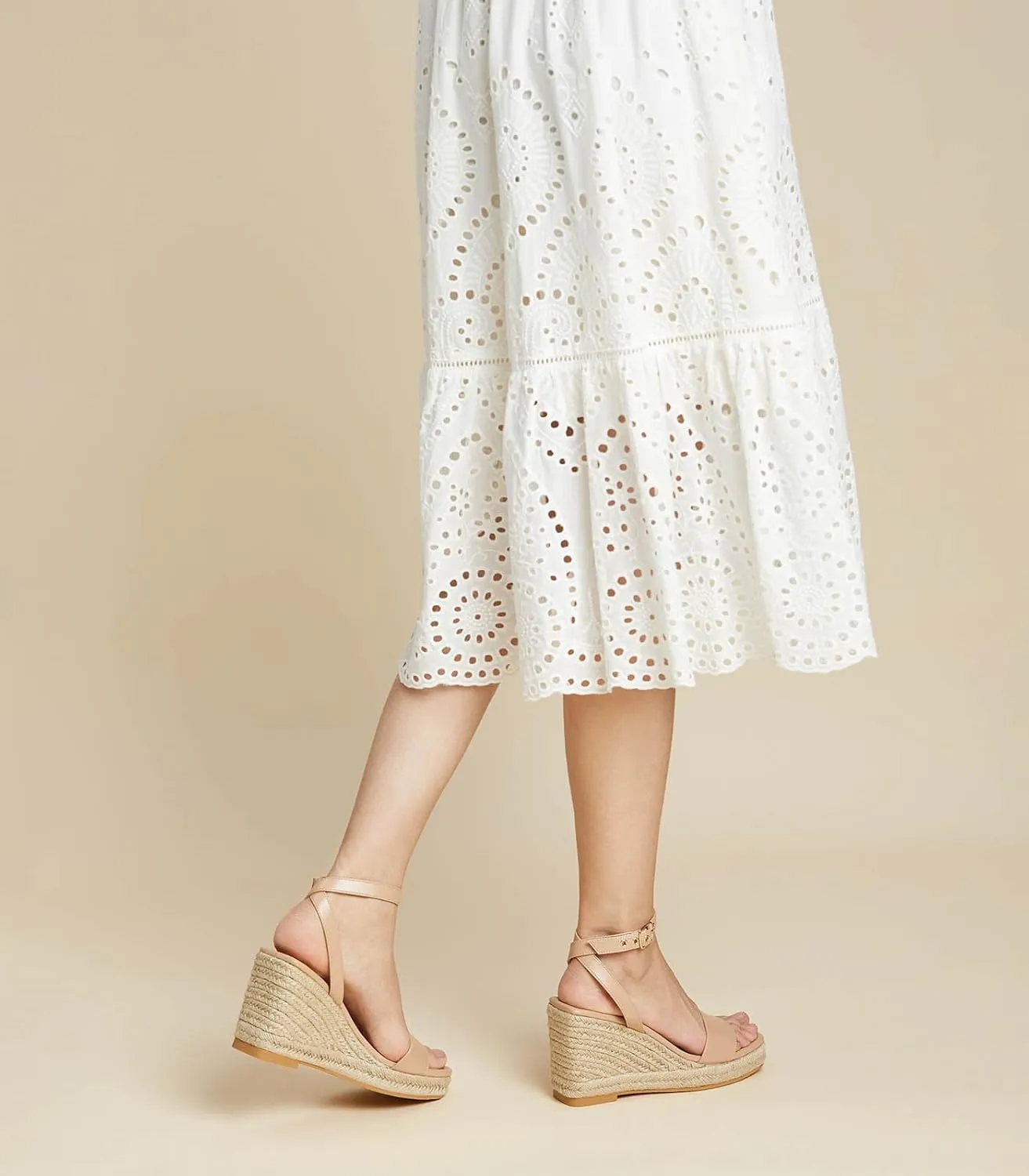 Arromic Wedges for Women Espadrilles Wedge Heel Sandals Square Toe Ankle Straps Wedge Sandals for Women Dress Casual Beach Summer Shoes