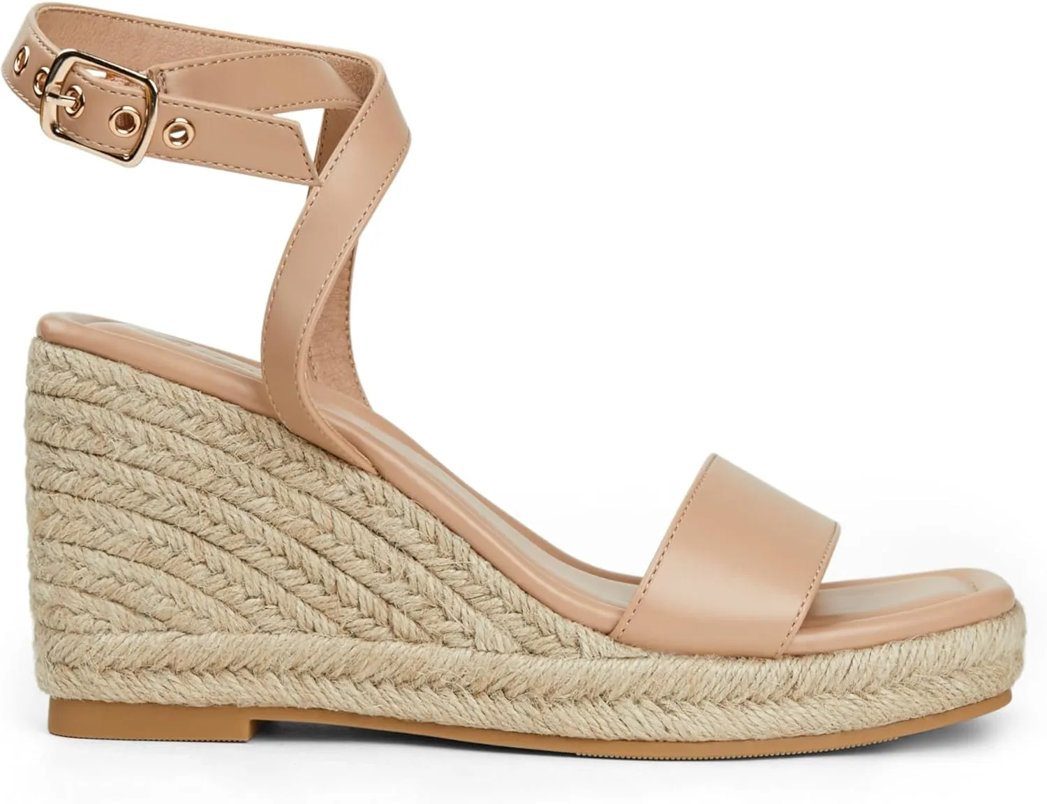 Arromic Wedges for Women Espadrilles Wedge Heel Sandals Square Toe Ankle Straps Wedge Sandals for Women Dress Casual Beach Summer Shoes
