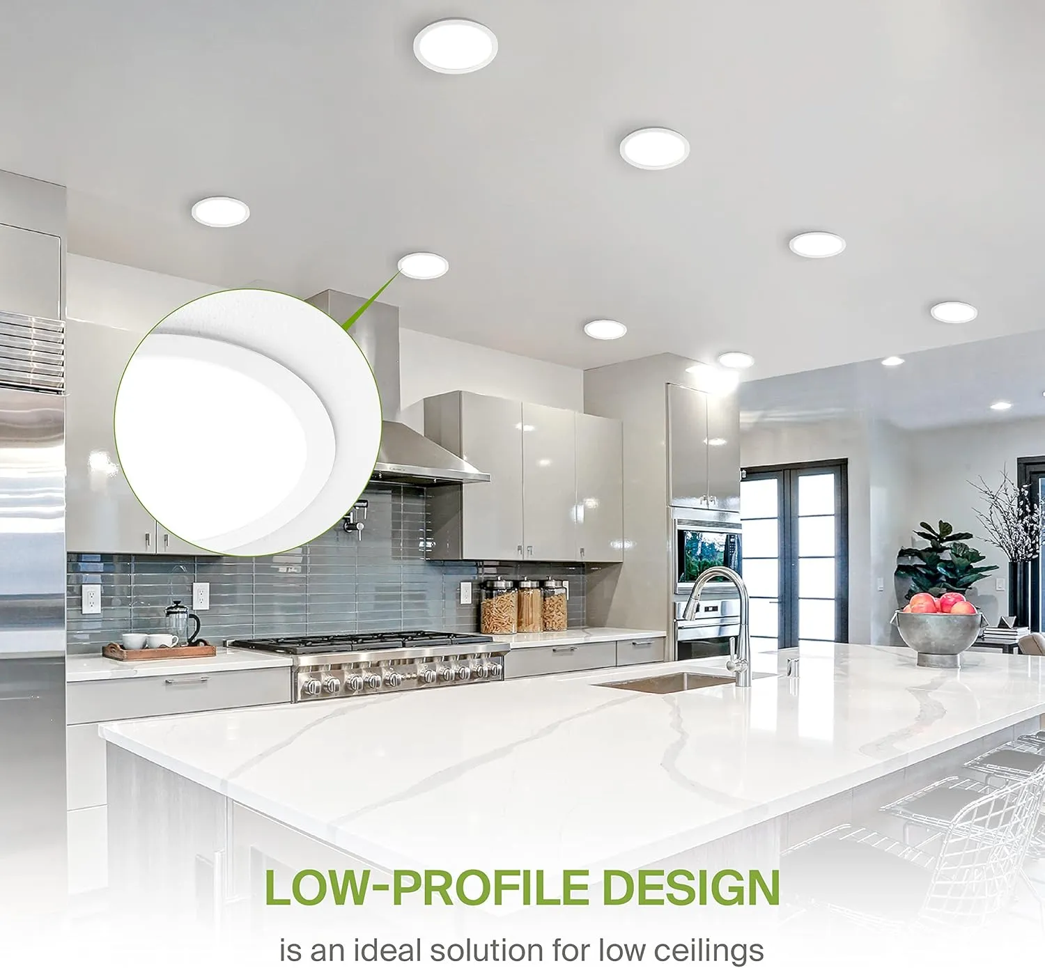 ASD 4 Pack 12 Inch LED Recessed Lighting, 5 CCT 2700K-5000K CRI90 , 24W 90W Eqv, Ultra Thin Dimmable Ceiling Lights with J Box, Canless Wafer Downlight, Round Slim Panel Light, UL Energy Star, White