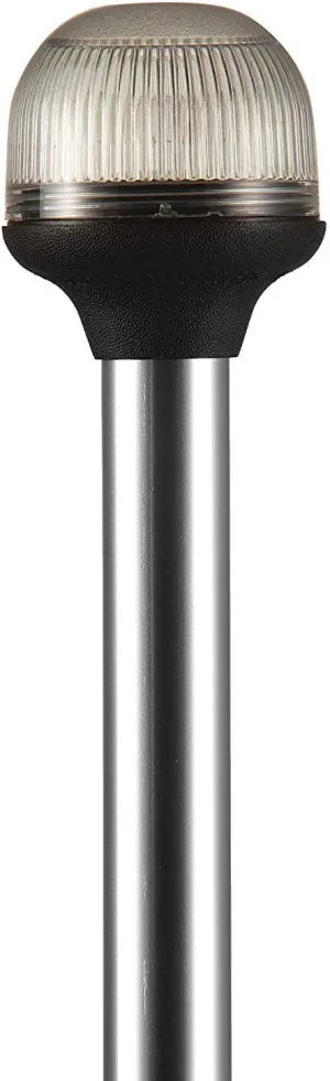 Attwood 5350-PA12-7 Folding All-Round 12-Inch Marine Boat Incandescent Pole Light, Silver, One Size