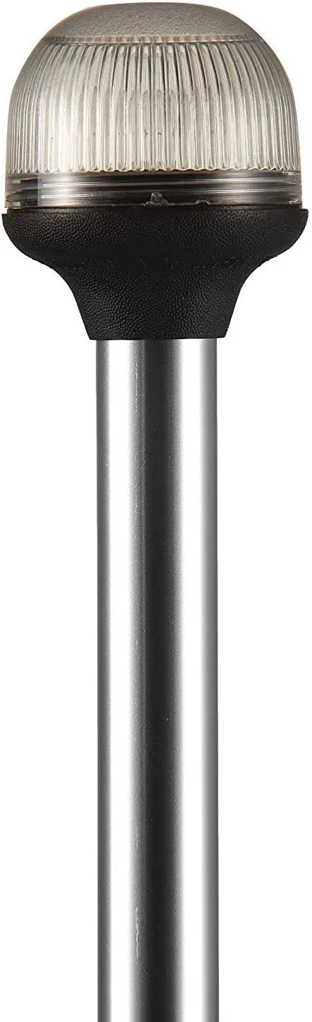 Attwood 5350-PA12-7 Folding All-Round 12-Inch Marine Boat Incandescent Pole Light, Silver, One Size