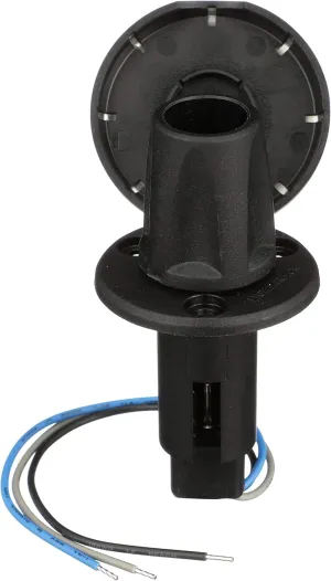 Attwood 910R3PSB-7 LightArmor™ 910R Series Round Plug-in Light Base — for All-Around Pole Light, 3-Pin, Black Stainless Cover