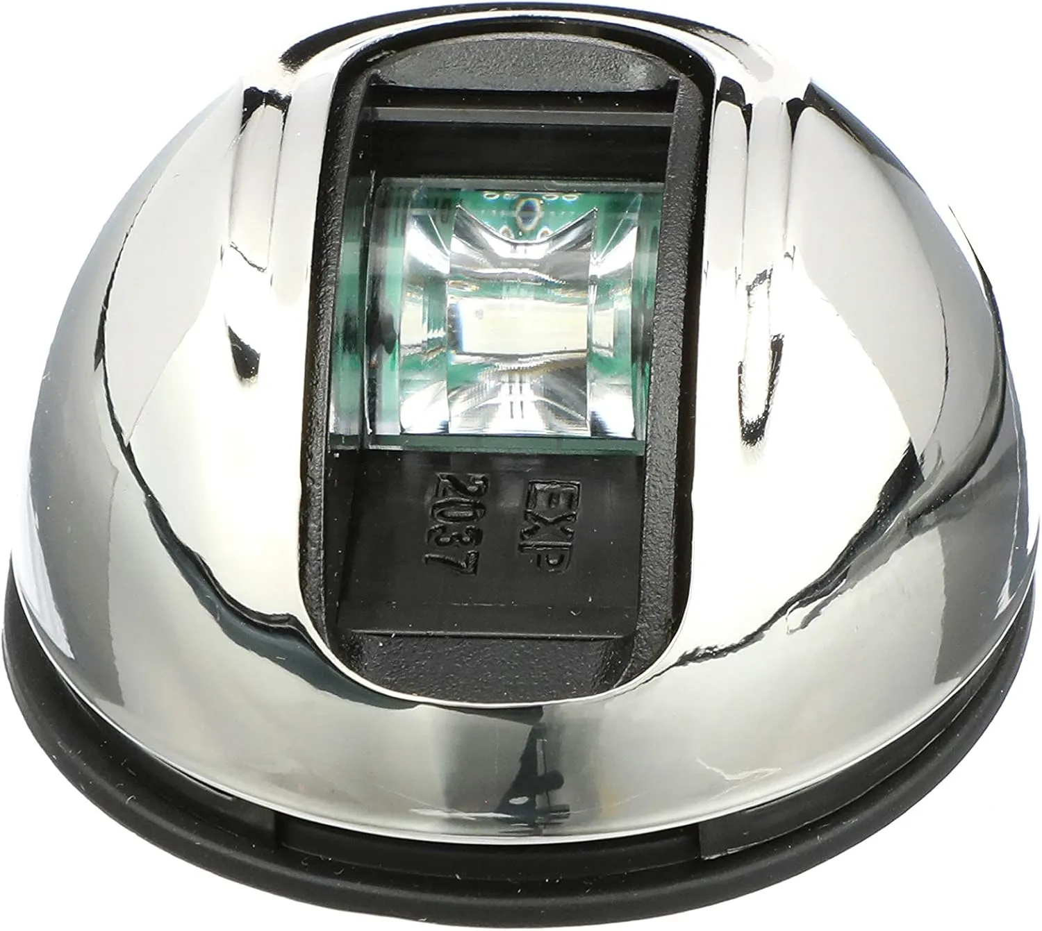 Attwood NV4012SSG-7 LightArmor 2-Mile Vertical Surface Mount Navigation Light, Green LED Lighting, Eliptical Stainless Housing