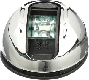 Attwood NV4012SSG-7 LightArmor 2-Mile Vertical Surface Mount Navigation Light, Green LED Lighting, Eliptical Stainless Housing