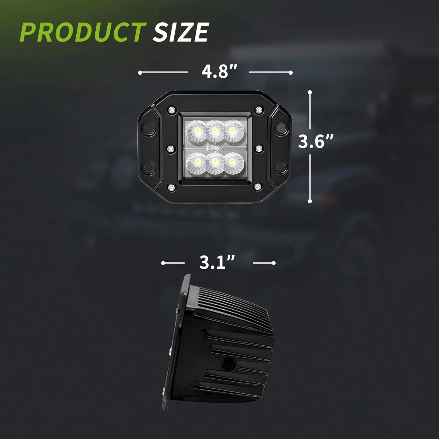 AUTOSAVER88 4PCS LED Pods Flood Flush Mount 5" 24W, 2400LM Off Road Fog Work Lights Compatible with Motorcycle, Dirt Bike, Trucks, UTV, Boats