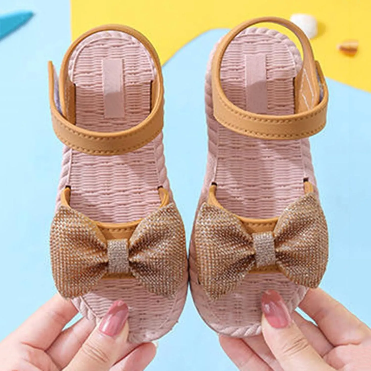 Baby Girl Sandals Size 5 Toddler Kids Infant Girls Soild Bowknot Princress Shoes Soft Girls Sandals Size 13.5