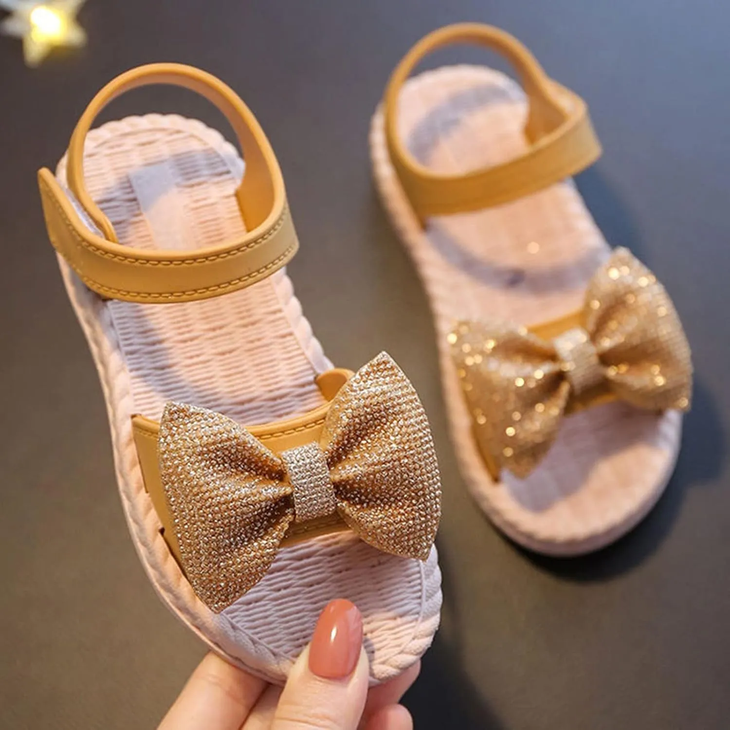Baby Girl Sandals Size 5 Toddler Kids Infant Girls Soild Bowknot Princress Shoes Soft Girls Sandals Size 13.5