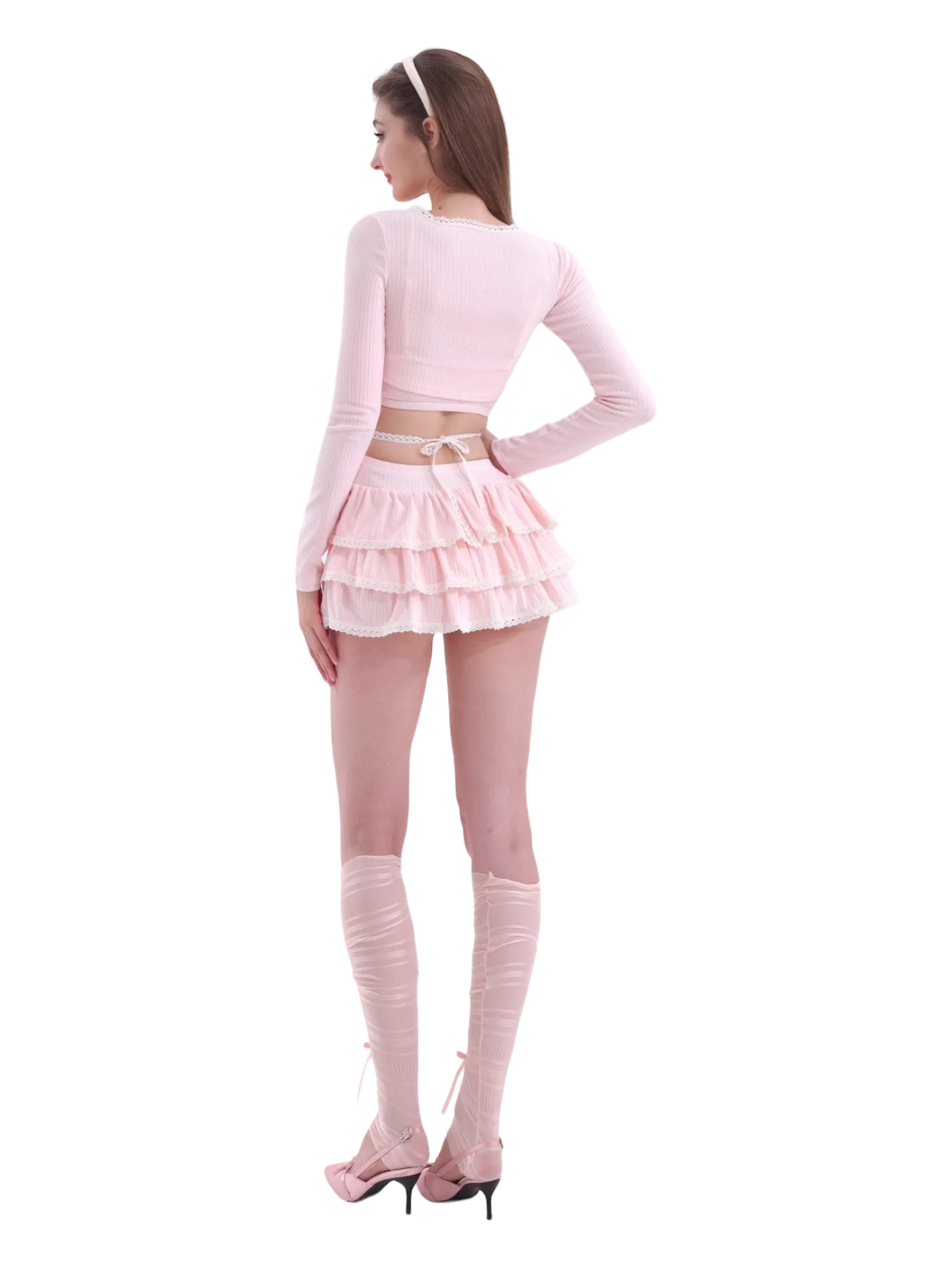 Ballerina Leg Warmer Footless Socks (Ballet Pink)