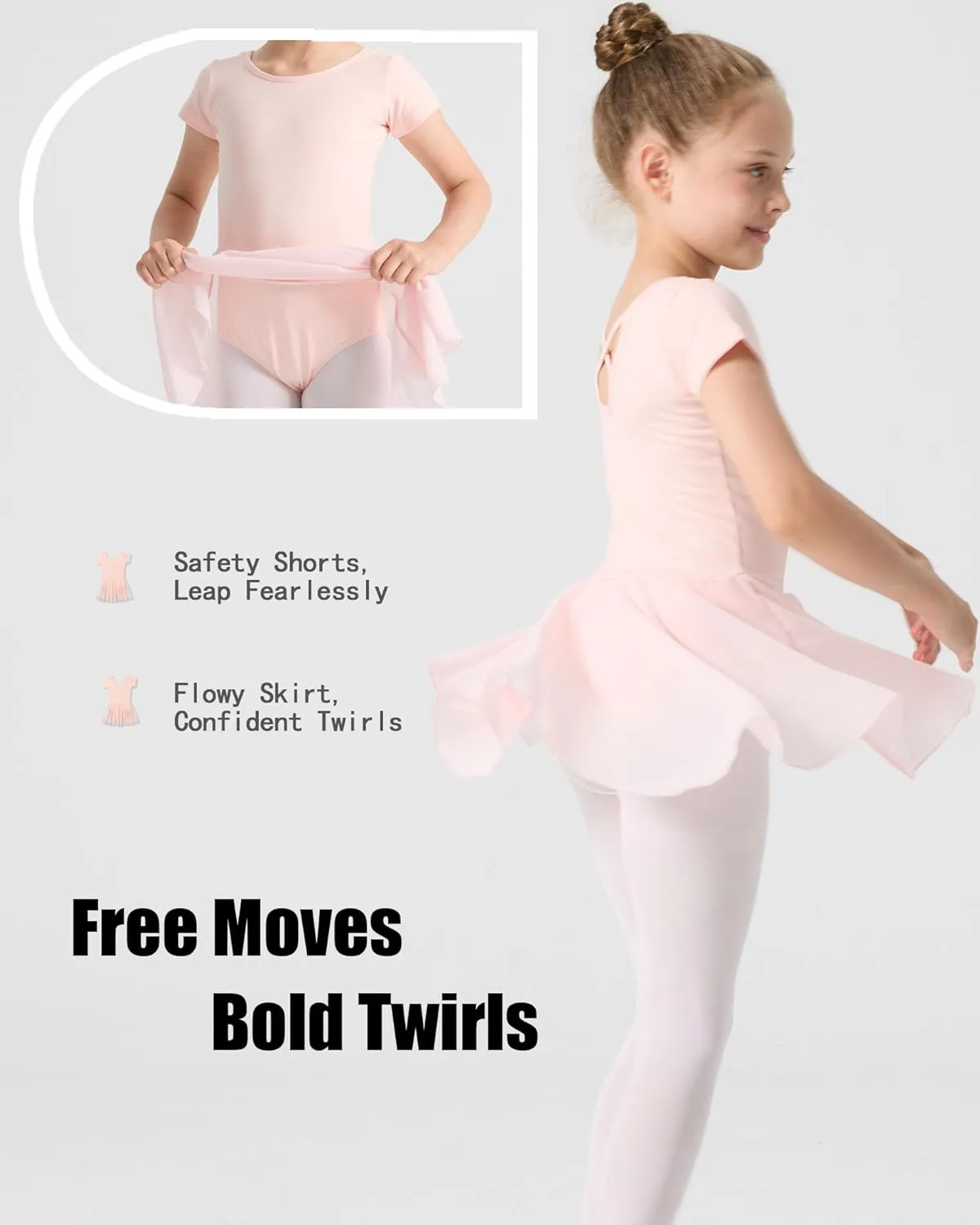 Ballet Leotards for Girls Ballet Dress for Toddler & Ballet Outfit with Criss-Cross Back, 2T-11Y