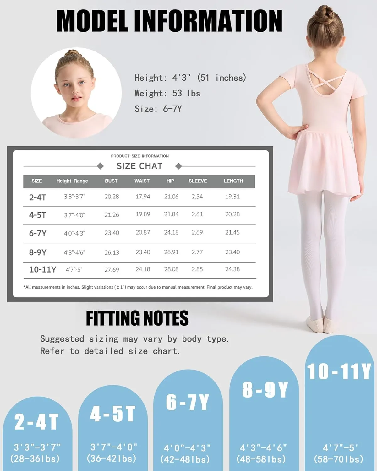 Ballet Leotards for Girls Ballet Dress for Toddler & Ballet Outfit with Criss-Cross Back, 2T-11Y