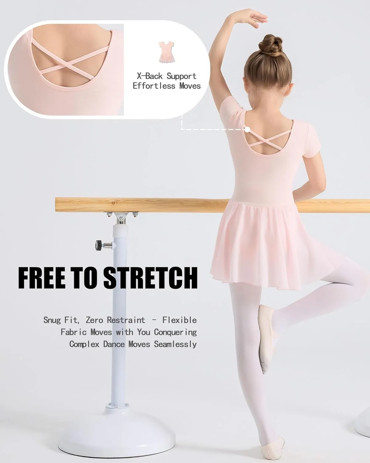 Ballet Leotards for Girls Ballet Dress for Toddler & Ballet Outfit with Criss-Cross Back, 2T-11Y