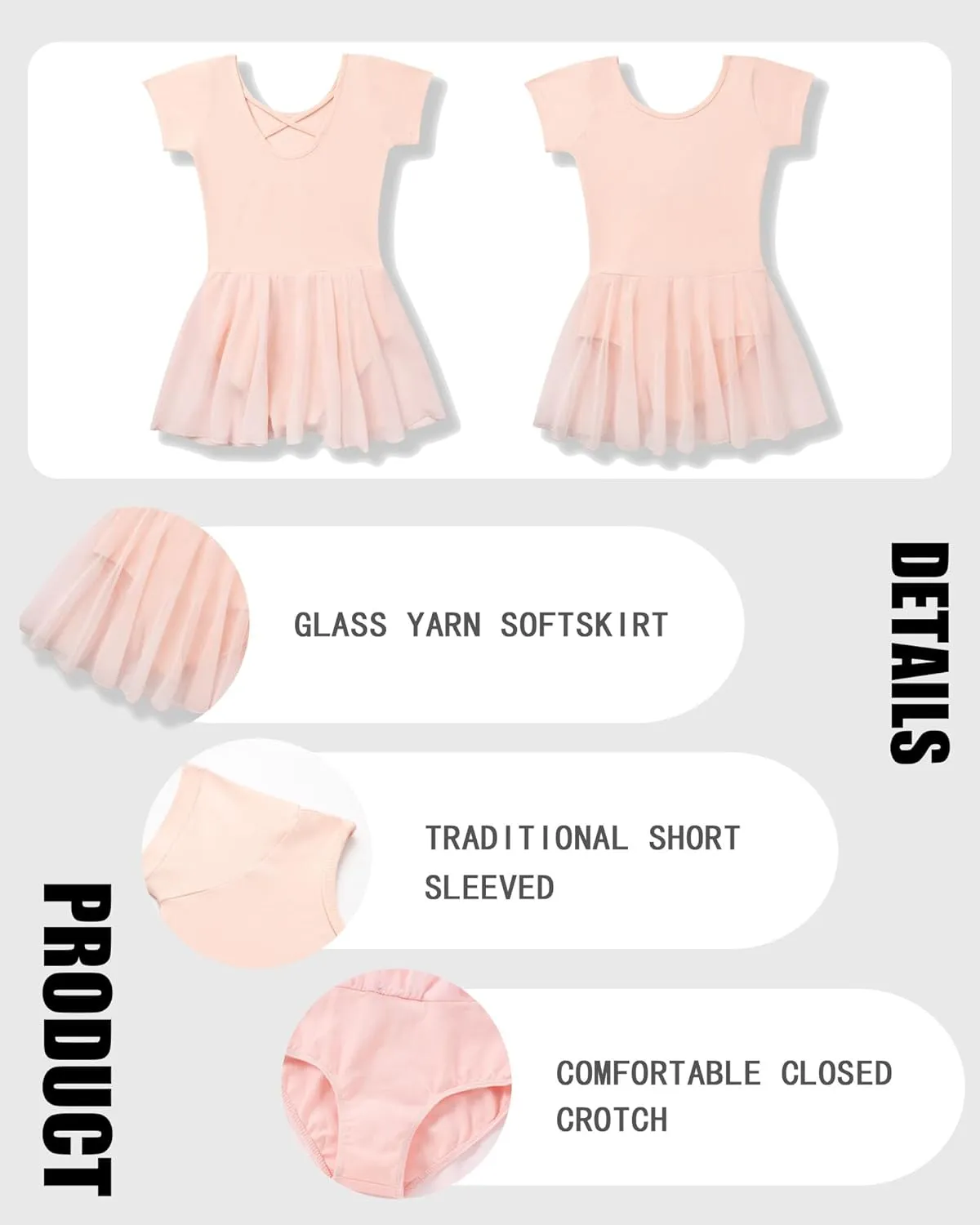 Ballet Leotards for Girls Ballet Dress for Toddler & Ballet Outfit with Criss-Cross Back, 2T-11Y