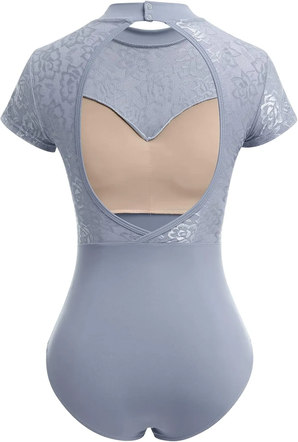 Ballet Leotards for Women Adult Butterfly Flower Print Backless Gymnastics Leotards with Bra Training Practices