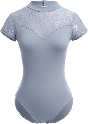 Ballet Leotards for Women Adult Butterfly Flower Print Backless Gymnastics Leotards with Bra Training Practices