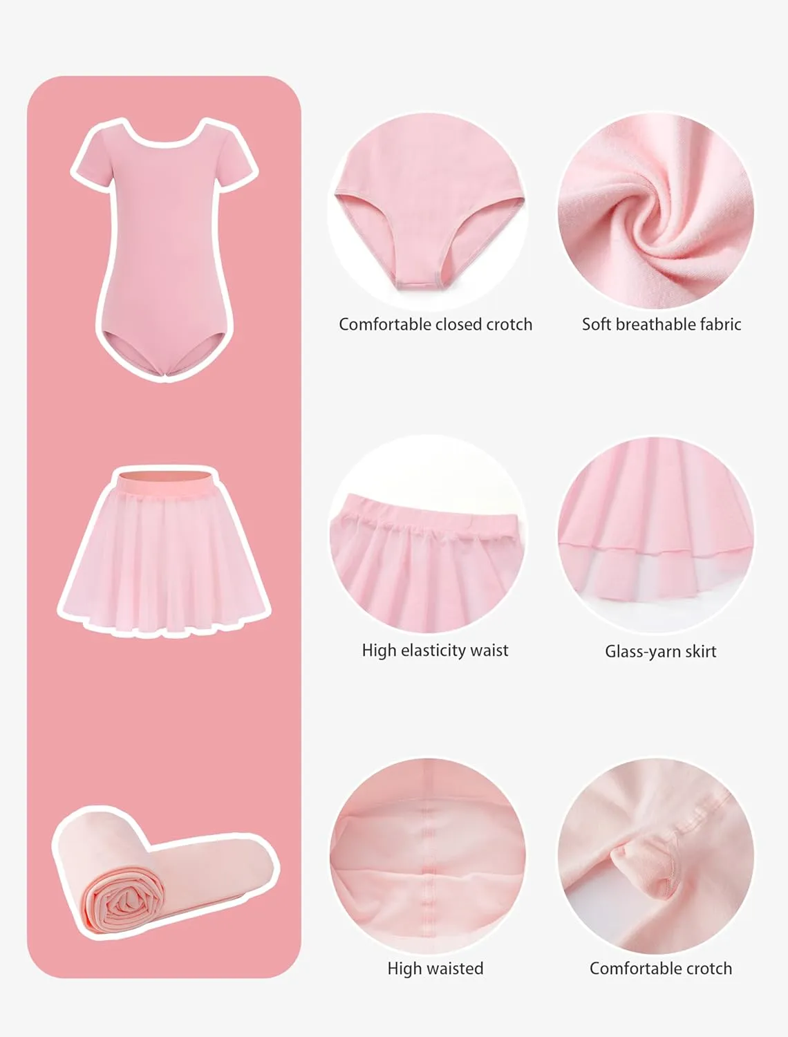 Ballet Leotards Skirt and Tights Combo for Girls Toddler Dance Classical Gymnastics Leotard Dresses Tutu