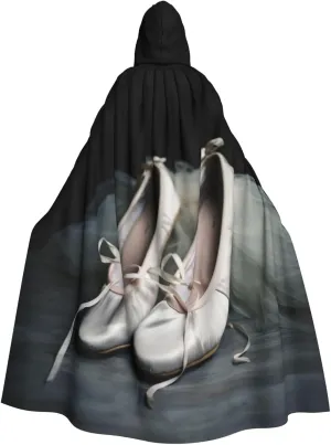 Ballet Shoe Printed Unisex Hooded Robe Cloak Adult Casual Cape Dress Up Party Costume