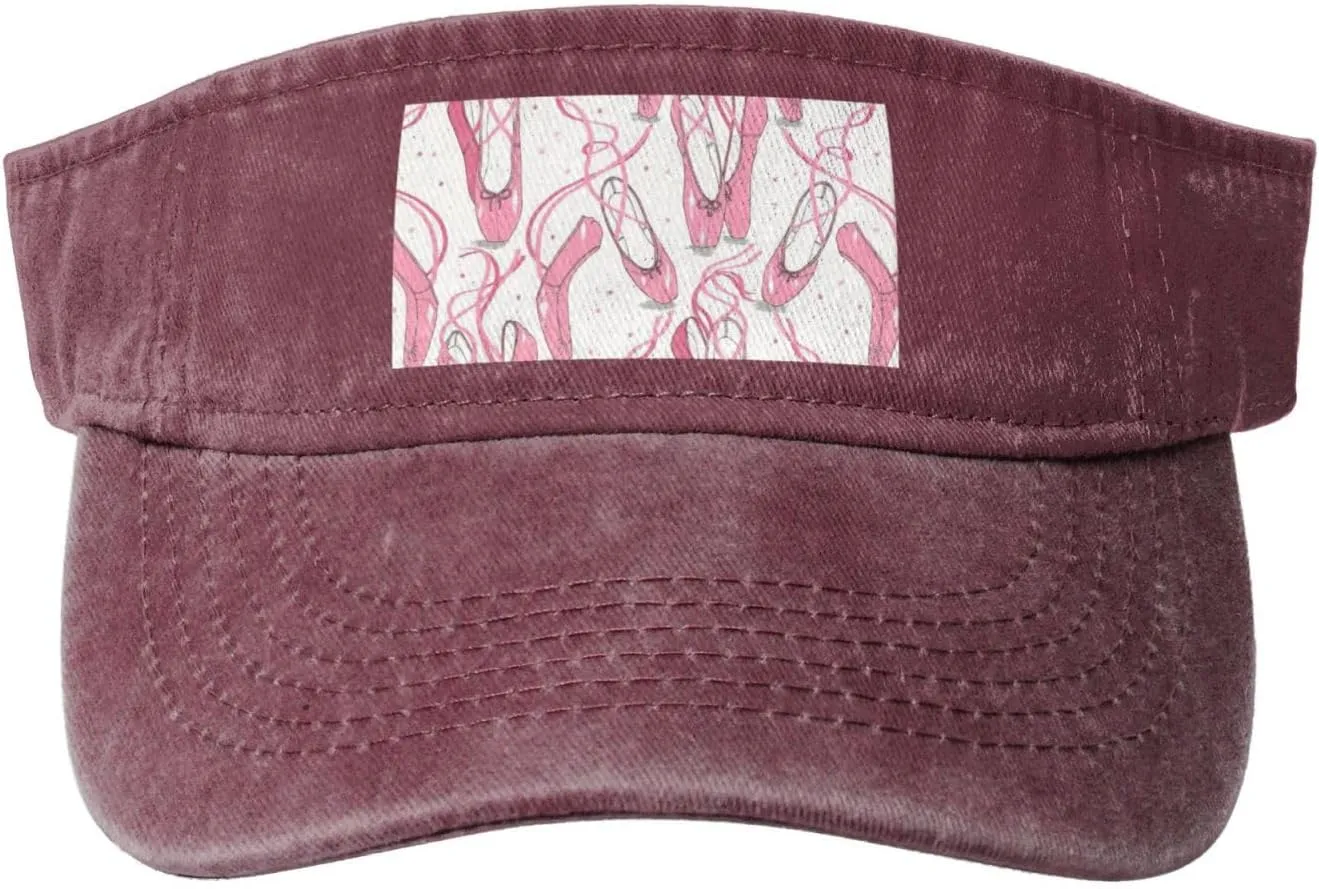 Ballet Shoes Print Sport Sun Visor Hats Cotton Ball Caps Empty Top Baseball Sun Cap for Men Women ﻿