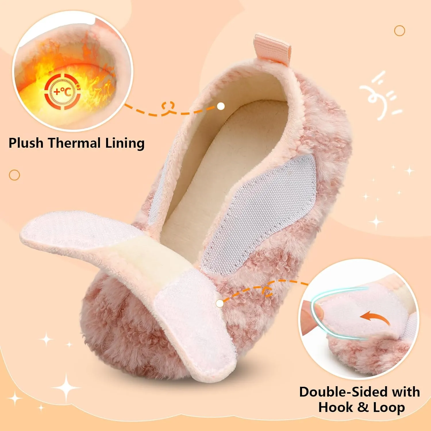 BARERUN Toddler Slippers Boys Girls House Shoes Warm Kids Slippers With Non-Slip Rubber Sole Fuzzy Cozy Walking Shoes Indoor/Outdoor