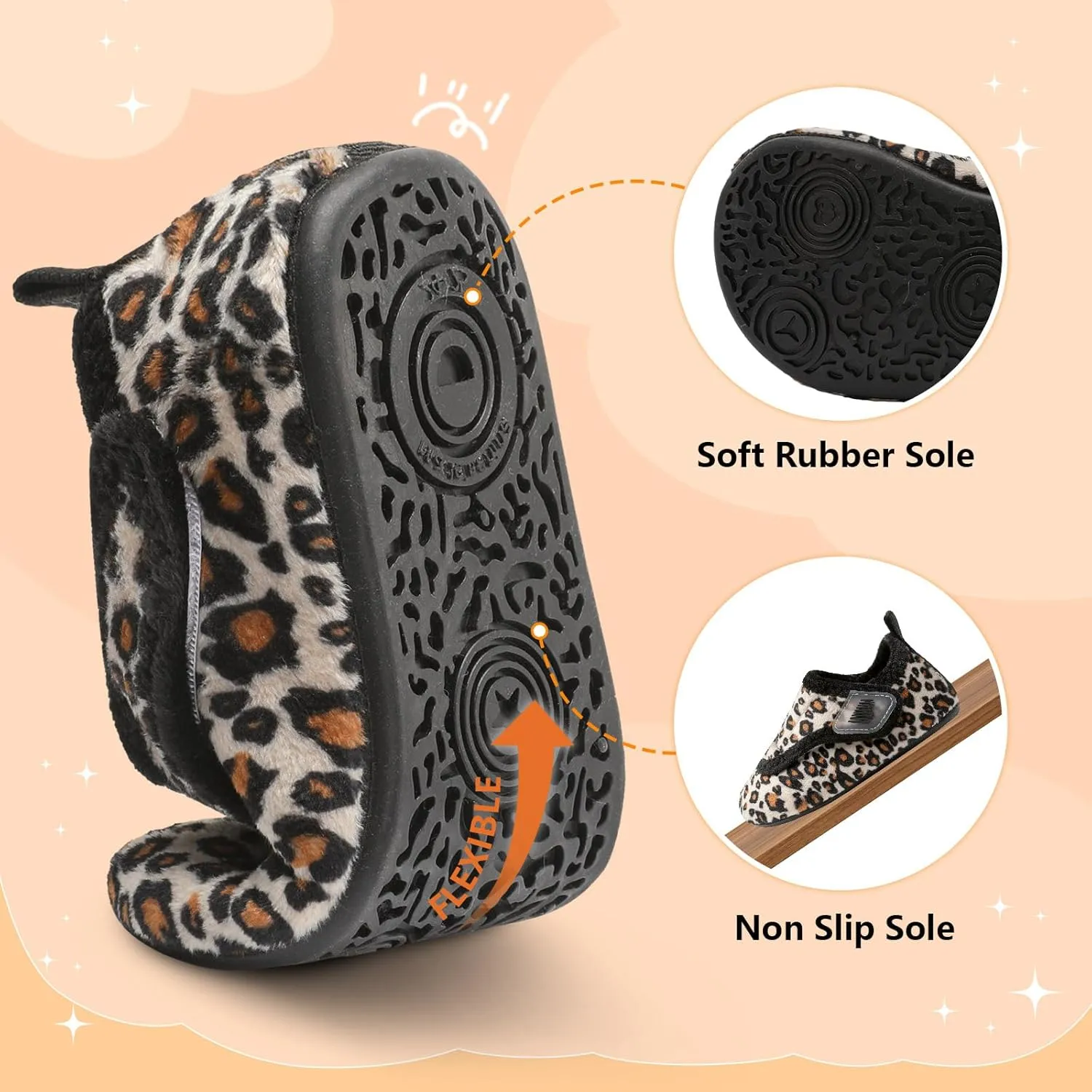 BARERUN Toddler Slippers Boys Girls House Shoes Warm Kids Slippers With Non-Slip Rubber Sole Fuzzy Cozy Walking Shoes Indoor/Outdoor