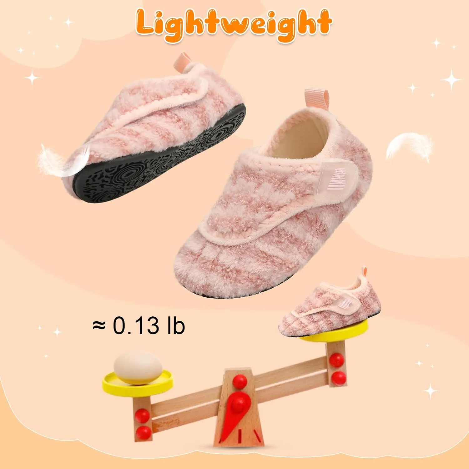 BARERUN Toddler Slippers Boys Girls House Shoes Warm Kids Slippers With Non-Slip Rubber Sole Fuzzy Cozy Walking Shoes Indoor/Outdoor