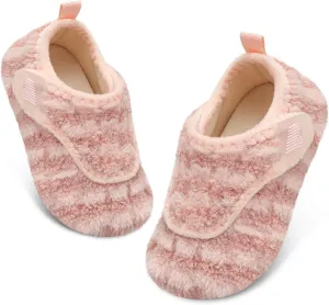 BARERUN Toddler Slippers Boys Girls House Shoes Warm Kids Slippers With Non-Slip Rubber Sole Fuzzy Cozy Walking Shoes Indoor/Outdoor