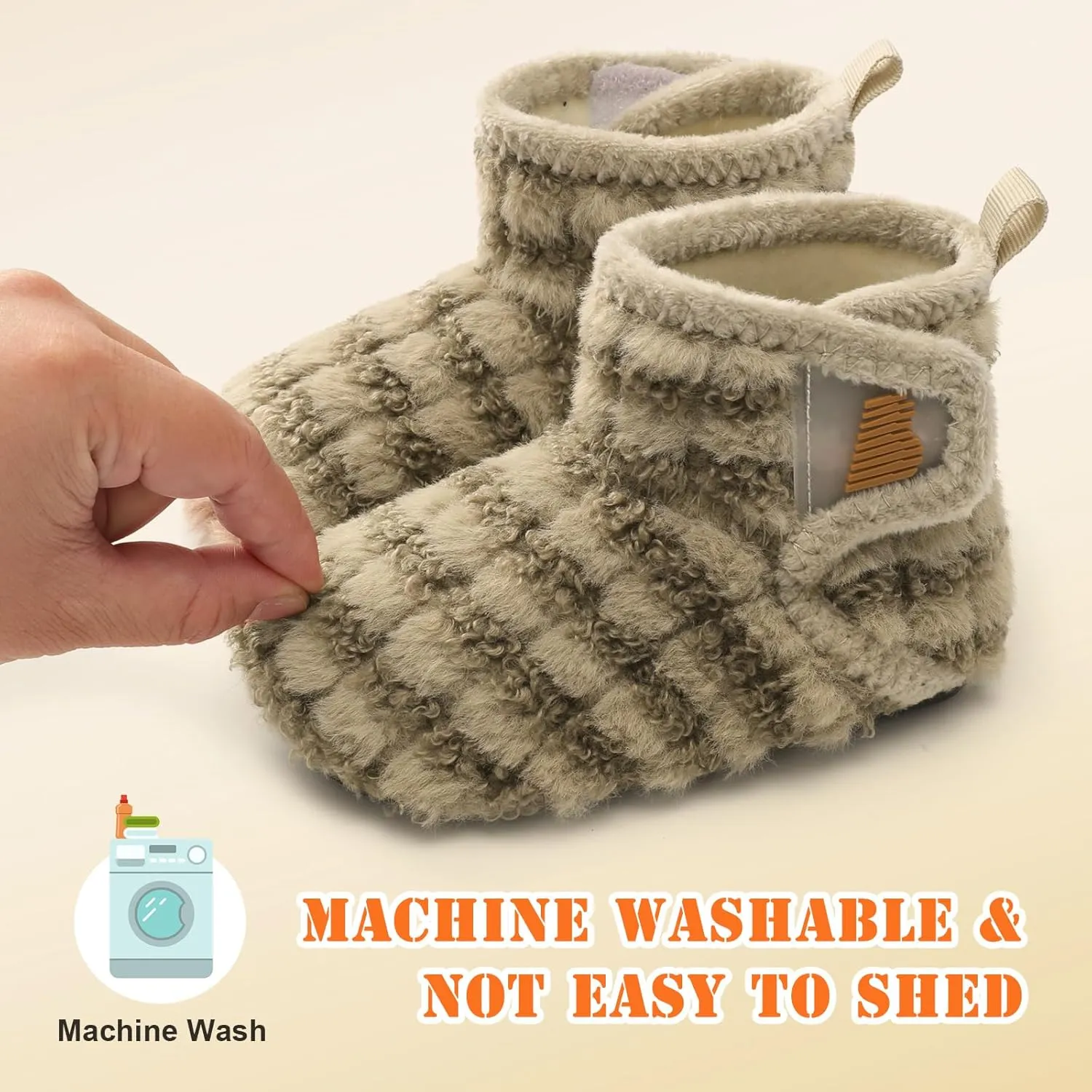 BARERUN Toddler Slippers Girls Boys House Shoes Baby Winter Booties Plush Cozy Kids House Slipper Warm Lightweight Infant Walking Shoes Socks