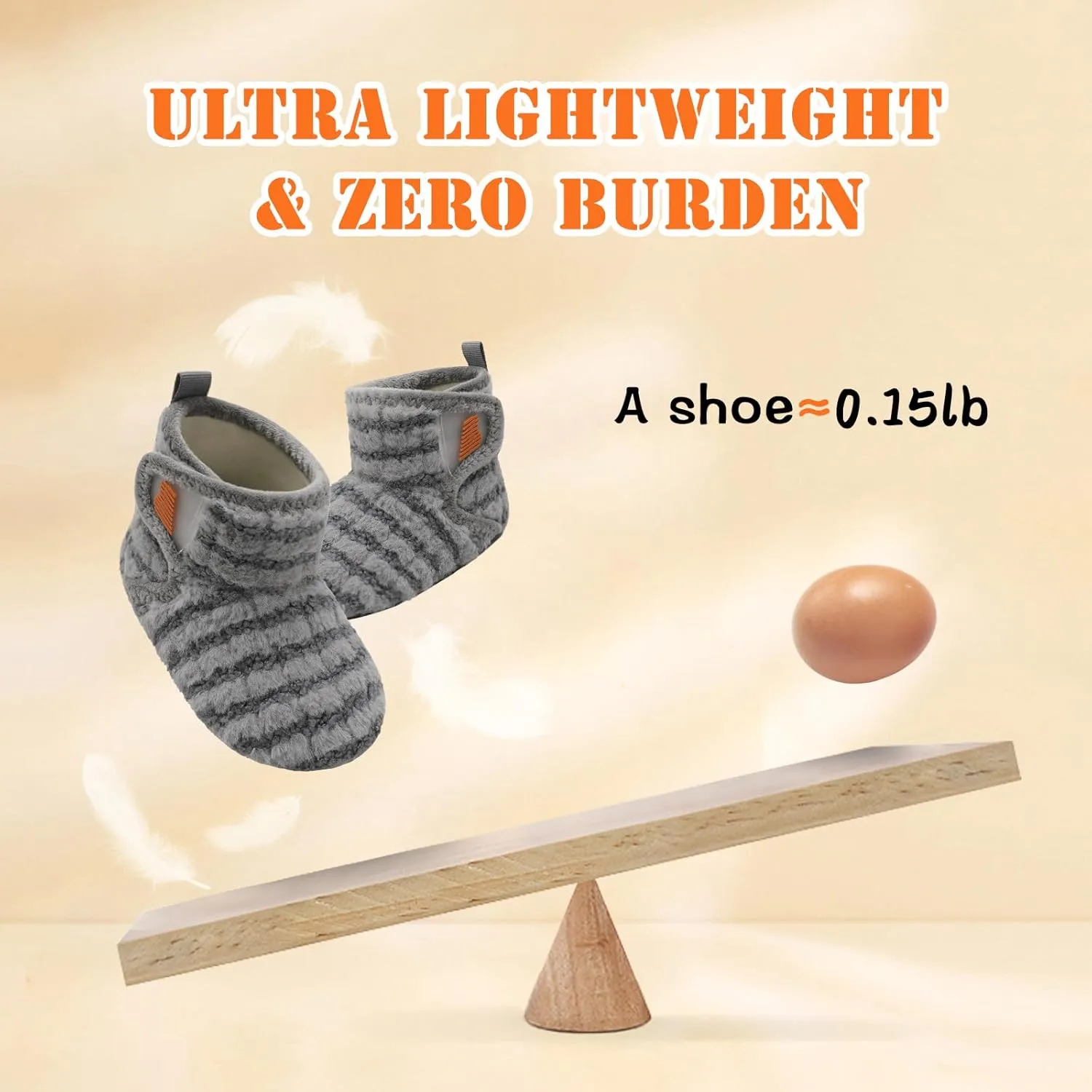 BARERUN Toddler Slippers Girls Boys House Shoes Baby Winter Booties Plush Cozy Kids House Slipper Warm Lightweight Infant Walking Shoes Socks