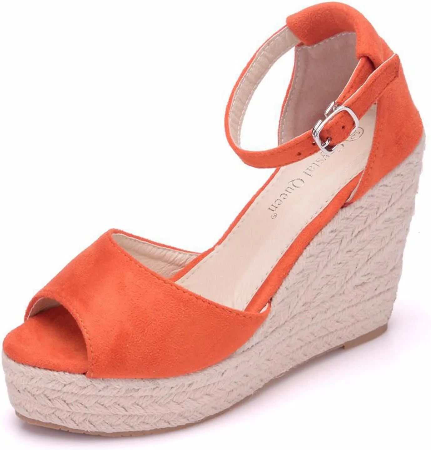 bbruriy Sandals for Women, Platform Ankle Strap Womens Sandals Open Toe Espadrille Wedge Sandals Casual Summer Womens Dress Shoes