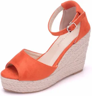 bbruriy Sandals for Women, Platform Ankle Strap Womens Sandals Open Toe Espadrille Wedge Sandals Casual Summer Womens Dress Shoes