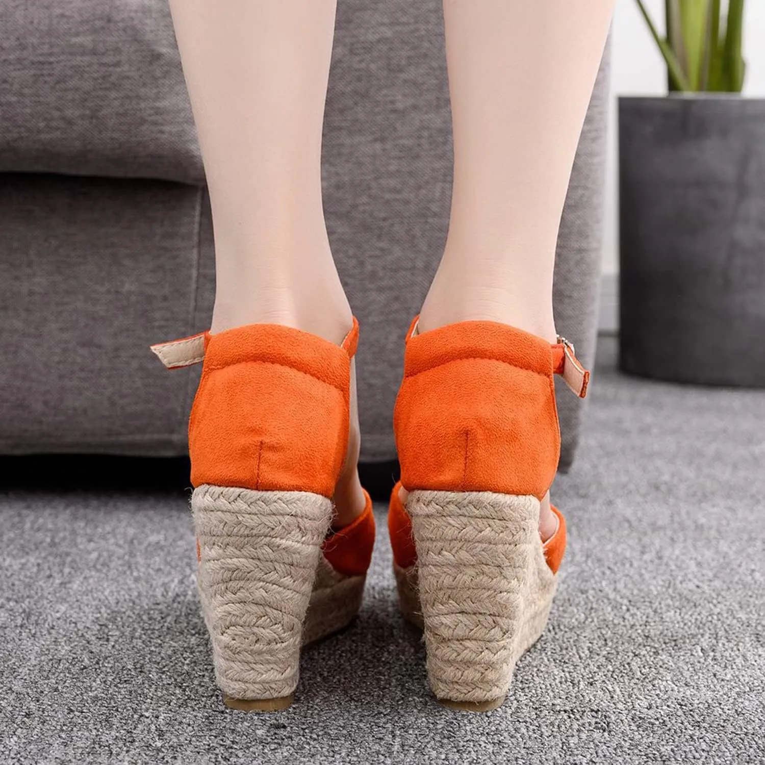bbruriy Sandals for Women, Platform Ankle Strap Womens Sandals Open Toe Espadrille Wedge Sandals Casual Summer Womens Dress Shoes
