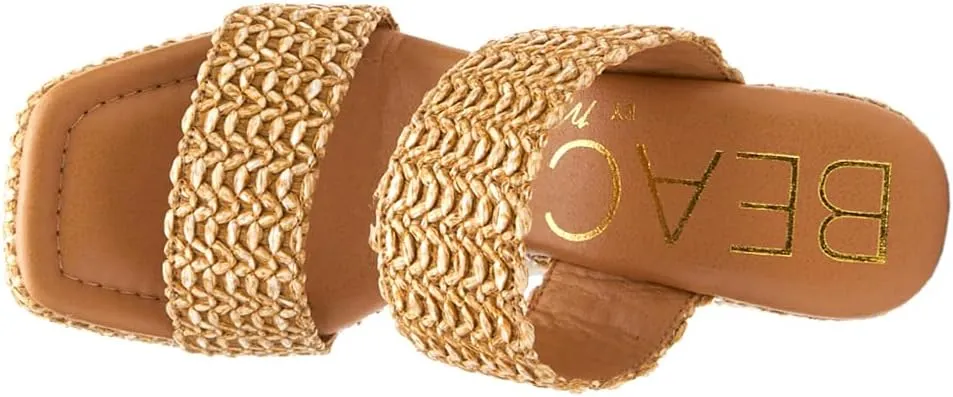 BEACH by Matisse Womens Gem Platform Block Espadrille Casual Sandals Casual High Heel 3" & Up - Brown