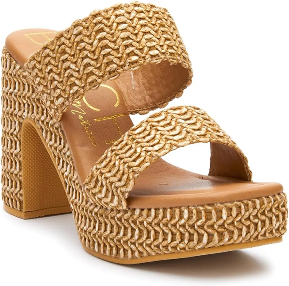 BEACH by Matisse Womens Gem Platform Block Espadrille Casual Sandals Casual High Heel 3" & Up - Brown