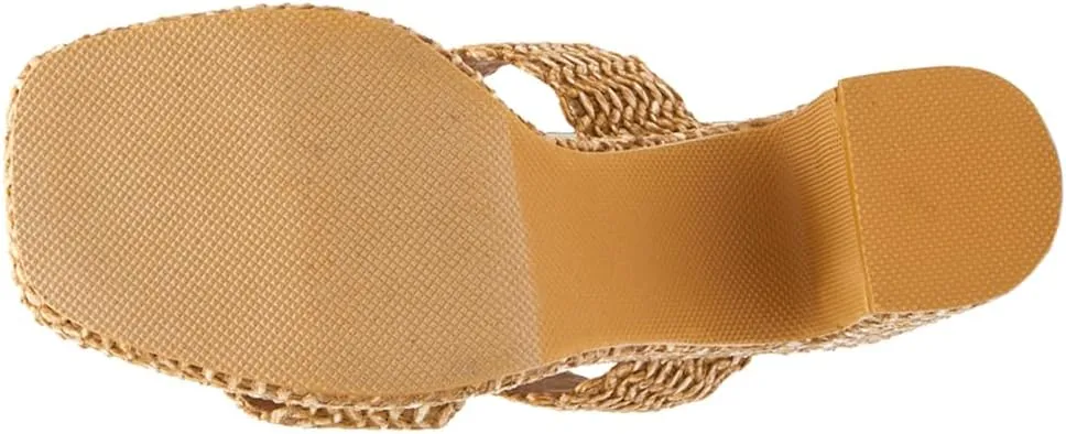BEACH by Matisse Womens Gem Platform Block Espadrille Casual Sandals Casual High Heel 3" & Up - Brown