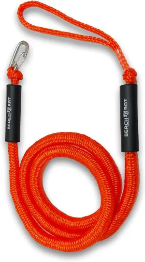 Beach Rat 7-14’ Bungee Boat Anchor & Dock Line with Stainless Steel Clip – Reduces Shock to Anchors, Docks, Cleats & Pylons – Boat Rope That Stretches – Beach Rat Anchor Accessory (Orange)