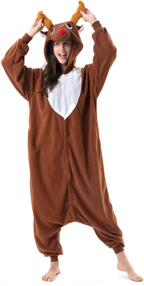 Beauty Shine Unisex Adult Onesie One Piece Pajamas Cosplay Cartoon Costume Halloween Christmas Sleepwear Jumpsuit Homewear