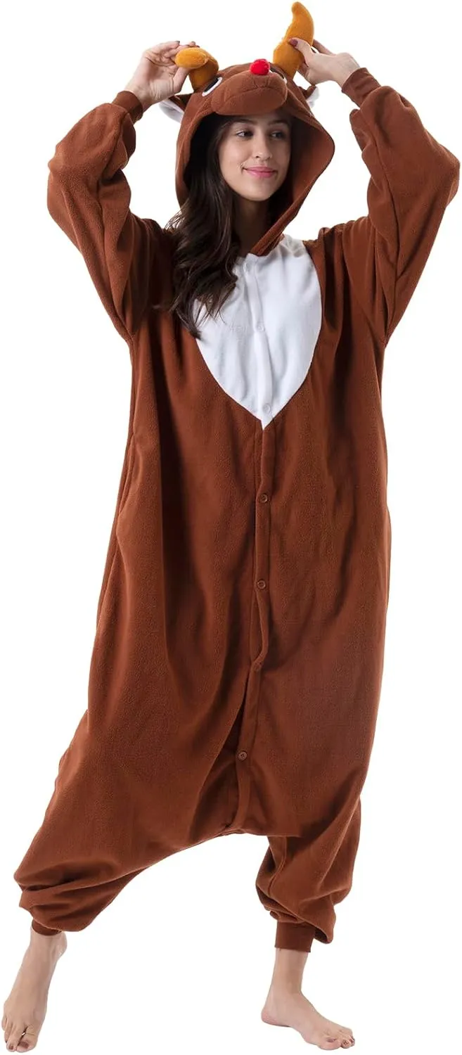 Beauty Shine Unisex Adult Onesie One Piece Pajamas Cosplay Cartoon Costume Halloween Christmas Sleepwear Jumpsuit Homewear