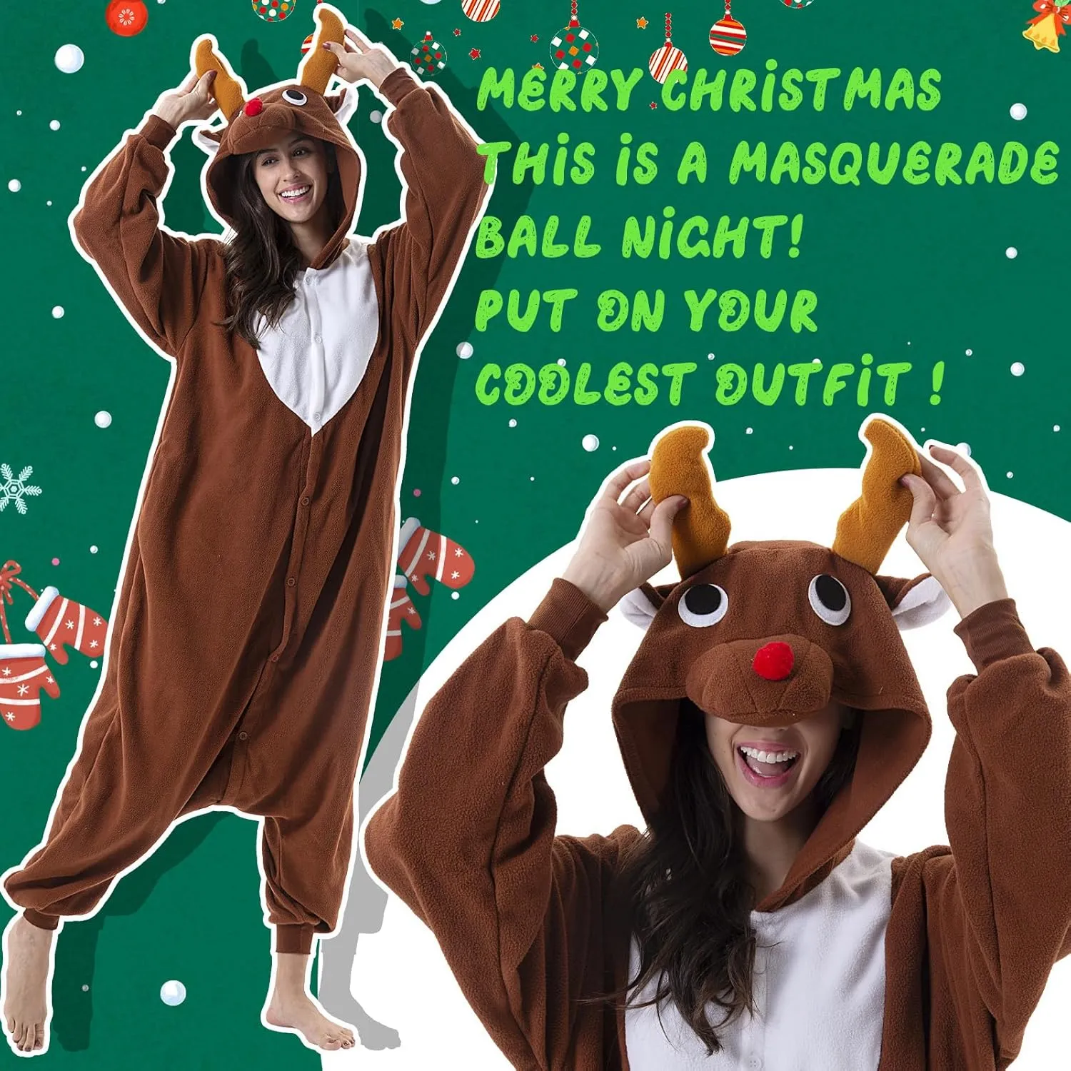 Beauty Shine Unisex Adult Onesie One Piece Pajamas Cosplay Cartoon Costume Halloween Christmas Sleepwear Jumpsuit Homewear