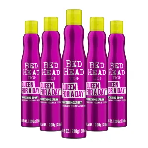 Bed Head TIGI Queen for a Day Thickening Spray - For Insane Volume & Texture - For Fine Hair - Finish on Wet Hair & Blow Dry - Premium Hair Care Products for Women & Men - 10.5 oz (5 Pack)