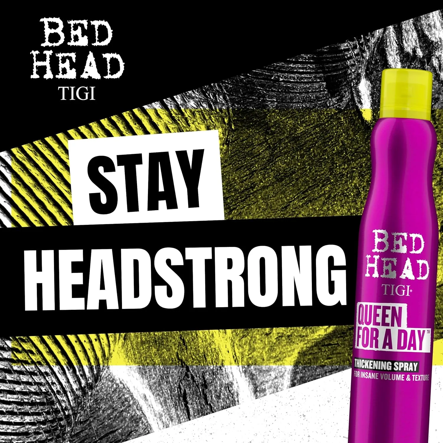 Bed Head TIGI Queen for a Day Thickening Spray - For Insane Volume & Texture - For Fine Hair - Finish on Wet Hair & Blow Dry - Premium Hair Care Products for Women & Men - 10.5 oz (5 Pack)
