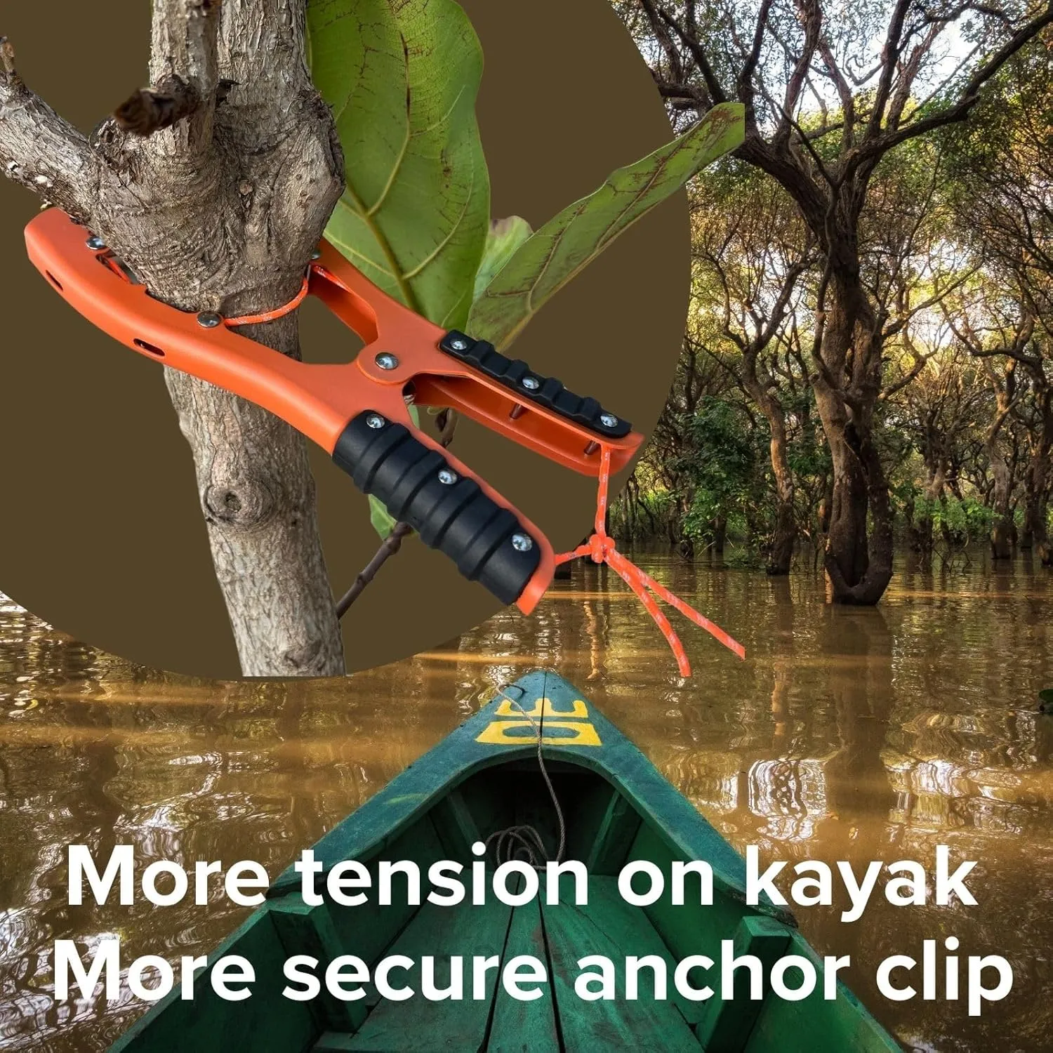 BeGrit Kayak Brush Gripper Canoe Anchor Grip with 20ft Paracord Brush Clamp Anchor Kayak Accessories for Fishing Boating Camping